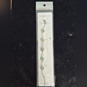 Stainless Steel Yellow and Green Clover Bracelet, Jewelry  Brand new. Never used